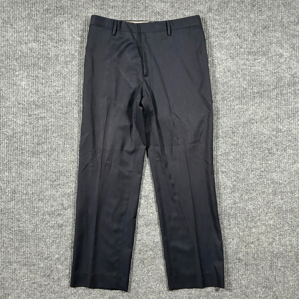 Banana Republic Mens Dress Pants 33x30 Black Classic Fit Flat Front Wool Blend